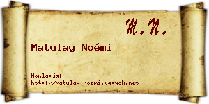 Matulay Noémi névjegykártya